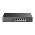 Front view of the TP-Link Omada ER7206 Gigabit Multi-WAN VPN Router with Ethernet and SFP ports.