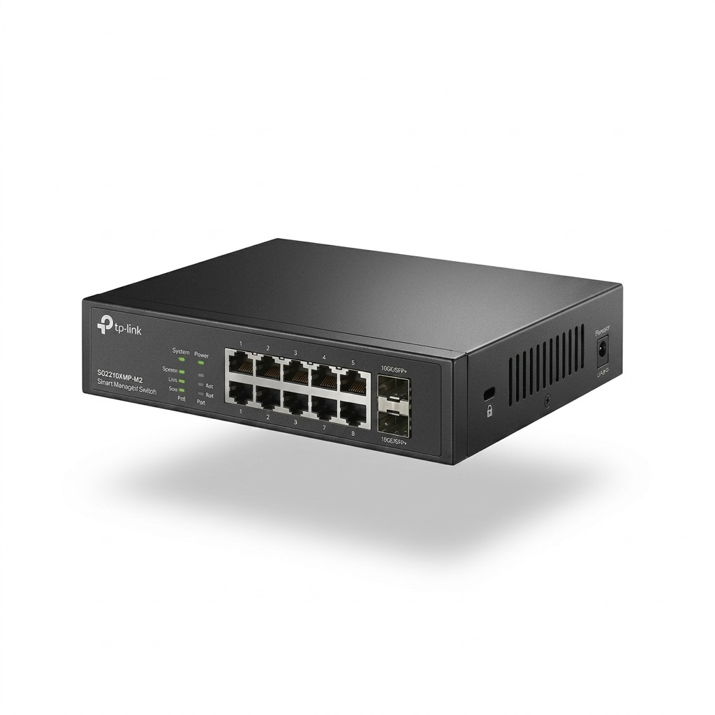 TP-Link Omada SG2210XMP-M2 8-Port PoE+ 2.5G & 2-Port SFP+ Smart Switch.