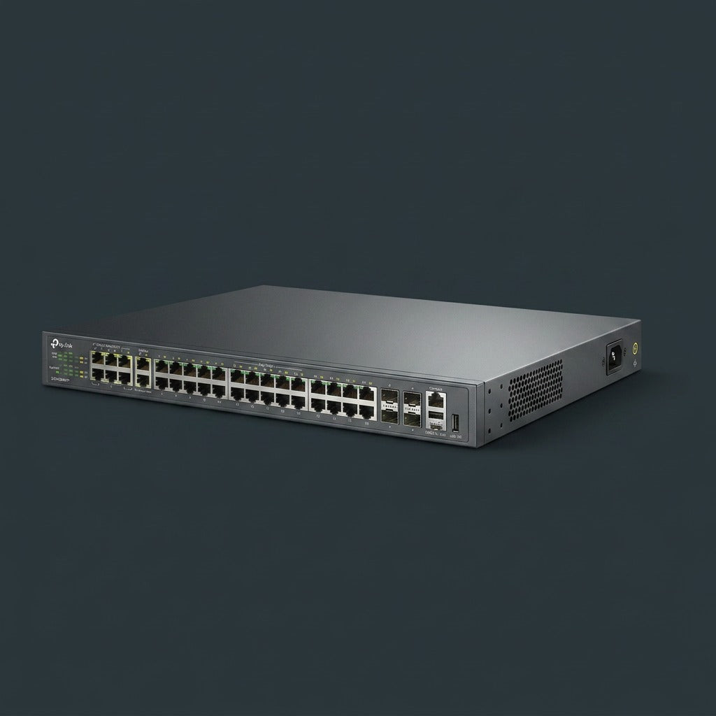 TP-Link Omada SG5452XMPP 48-port Gigabit PoE++ managed rackmount network switch with 4 SFP+ ports.