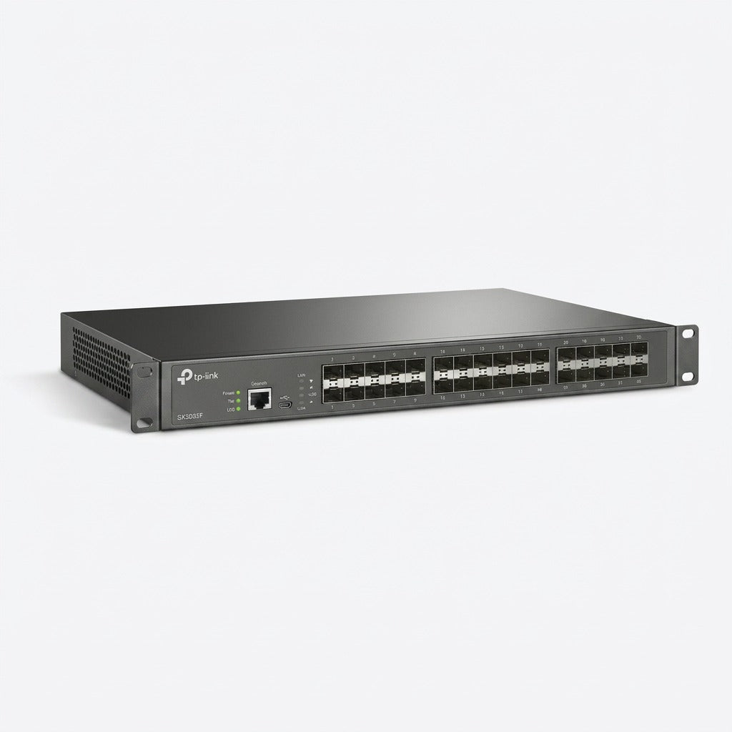 TP-Link SX3032F 32-port 10G SFP+ managed network rackmount switch with front console ports