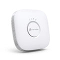 TP-Link Omada EAP783 Wi-Fi 7 ceiling mount access point in white with status LED indicator icons